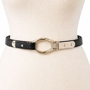 Vintage Suzi Roher Canada Stretch Belt Black Silver Small Designer 90s